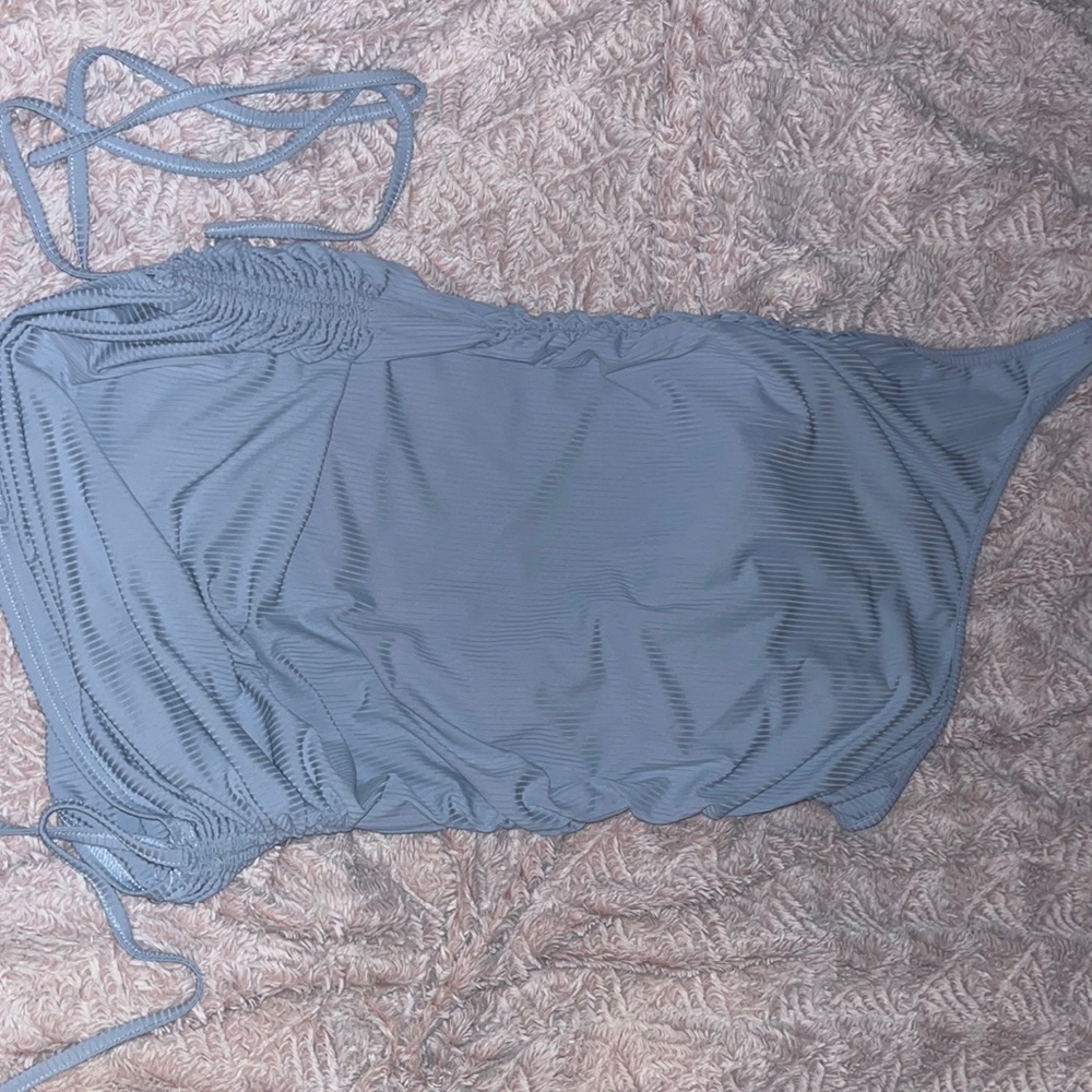 Baby blue tight dress from romwe